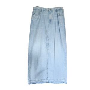 Zara high waist light blue denim maxi skirt Small
